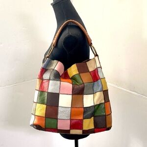 Stella & Max Leather PatchWork Hobo Bag